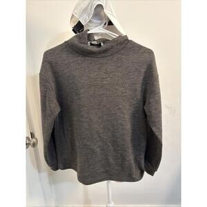 M MAGASCHONI Sweater Small Mock Neck Heathered Grey Warm & Cozy